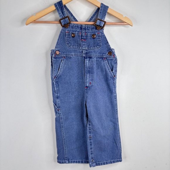 VTG 90s Big Mac Denim Overalls 4T Vestbak Made in USA Retro Classic Toddle Time - Picture 1 of 11
